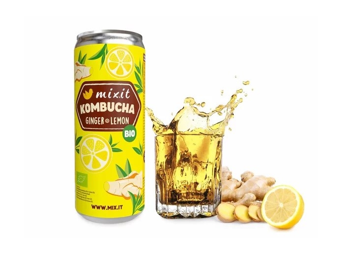 MIXIT Kombucha zázvor a citrón 330ml BIO - plechovka
