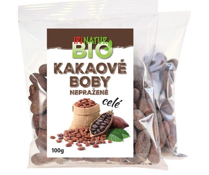 IPJ Natur BIO Kakaové boby celé nepražené 100g
