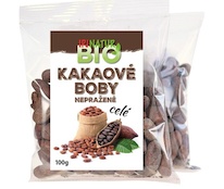 IPJ Natur BIO Kakaové boby celé nepražené 100g
