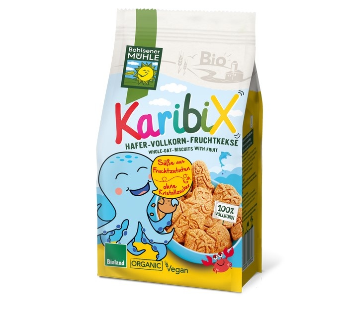 BOHLSENER MÜHLE Keksy ovesno-ovocné celozrnné KARIBIX 125 g BIO 