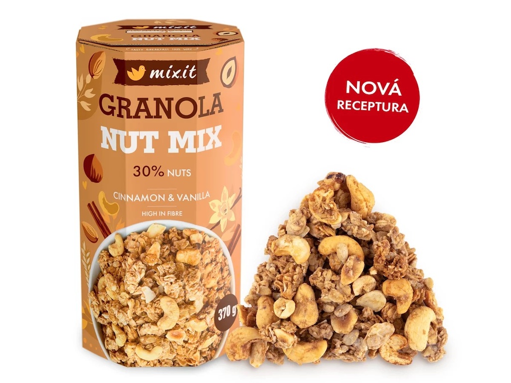 MIXIT Granola NUT MIX skořice/vanilka 370g 