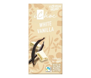 iChoc Bio vegan bílá čokoláda s vanilkou  80 g