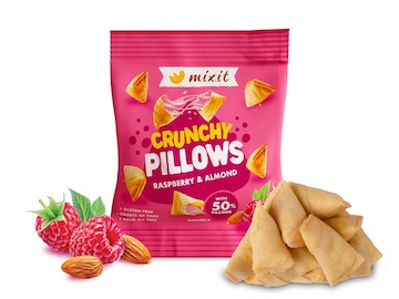 MIXIT Crunchy Pillows 30g maliny/mandle 