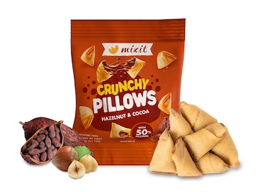 MIXIT Crunchy Pillows 30g oříšek/kakao