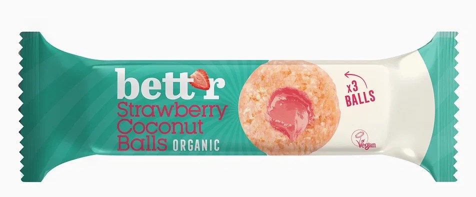 Bett´r Bio Protein.kuličky 3ks /BALLS/  45g jahoda/kokos 
