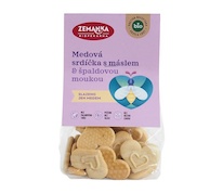 Biopekárna Zemanka BIO medová srdíčka s máslem 100 g 