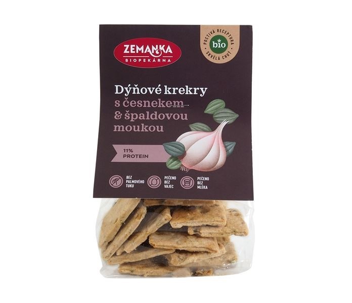 Biopekárna Zemanka Dýňové krekry s česnekem 100 g BIO