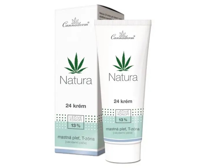 Cannaderm Natura 24krém na mastnou  pleť  75g 