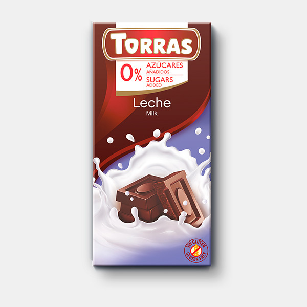 Čokoláda mléčná 0% cukru Torras 75 g