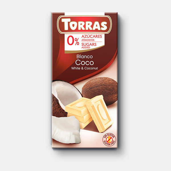 Dia čokoláda bílá s kokosem Torras 75 g