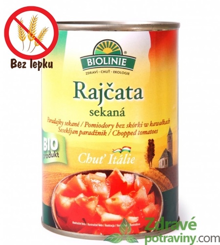 BIO sekaná rajčata 400g plech Biolinie