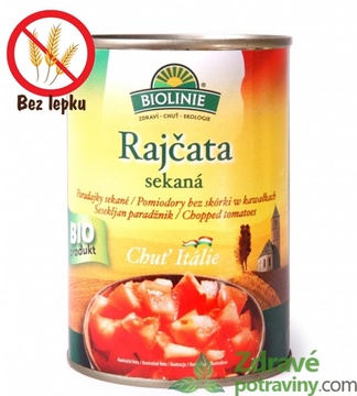 BIO sekaná rajčata 400g plech Biolinie