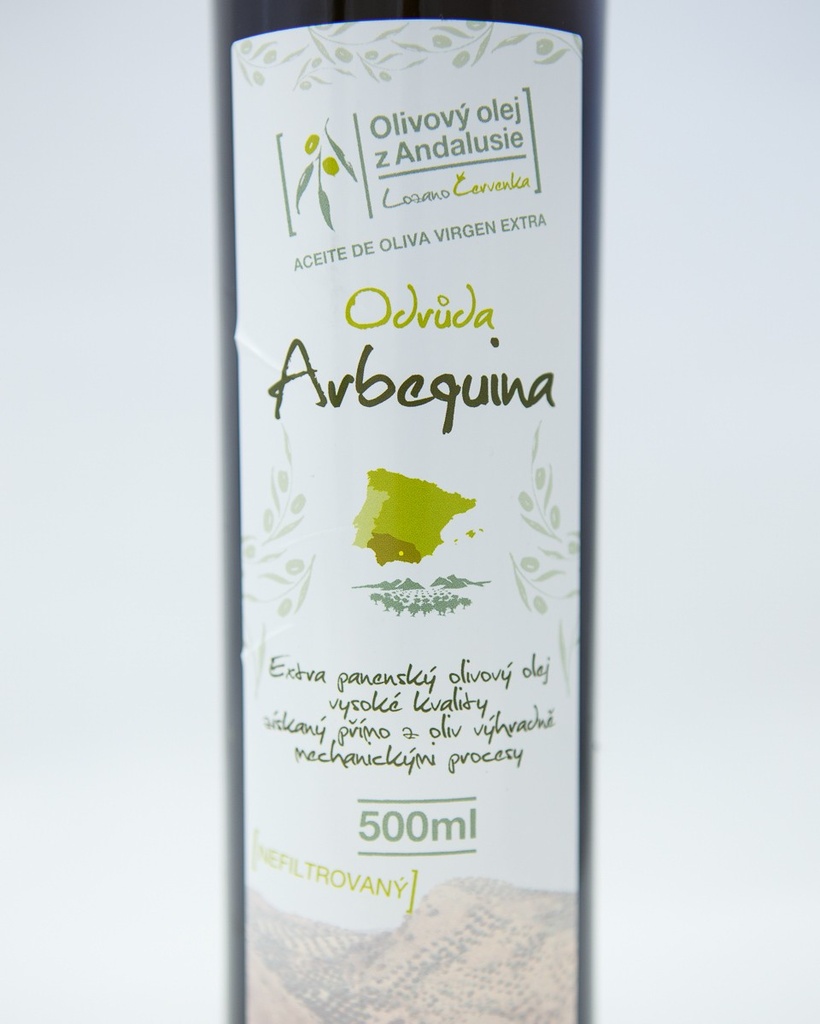 Olej olivový Arbequina nefiltrovaný z Andalusie 500ml 