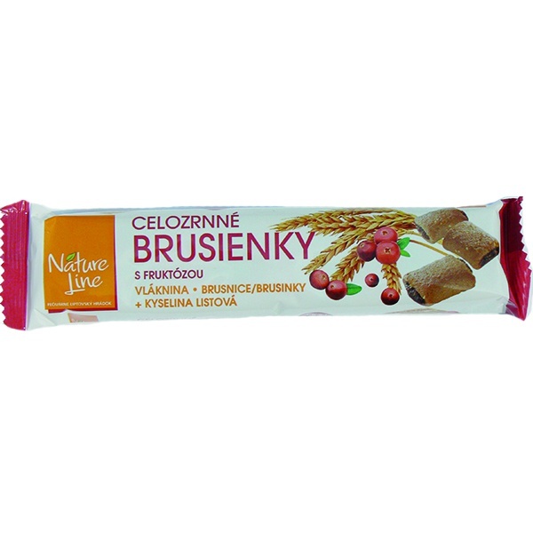 Sušenky celozrnné s fruktózou Brusinka 65g