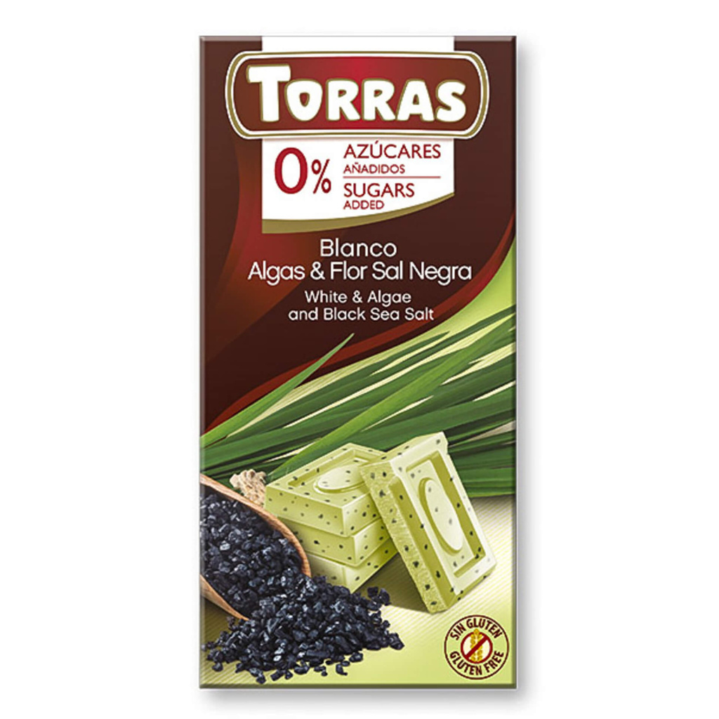 Dia čokoláda s chlorelou a černou solí Torras 75 g