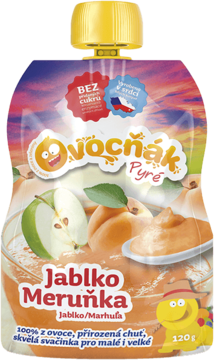 OVOCŇÁK Pyré jablko-meruňka 120g – ovocné pyré