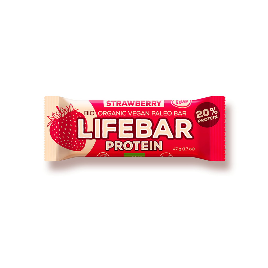 BIO RAW Lifebar Protein 47g Strawberry Lifefood