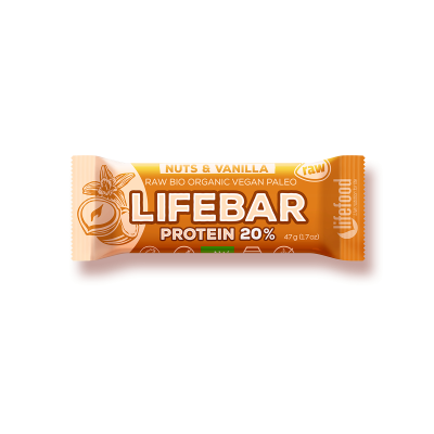 BIO RAW Lifebar Protein 47g Oříšková s vanilkou Lifefood