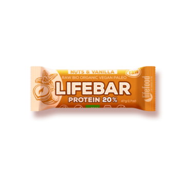 BIO RAW Lifebar Protein 47g Oříšková s vanilkou Lifefood