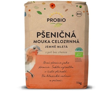  BIO pšeničná mouka celozrnná jemně mletá 1 kg PROBIO 