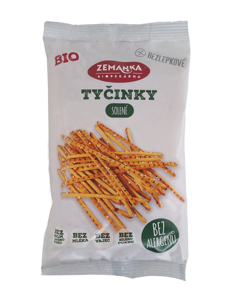 BIO Bezlepkové tyčinky solené 45 g Biopekárna Zemanka 