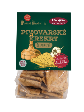 Pivovarské krekry s česnekem 100 g Biopekárna Zemanka