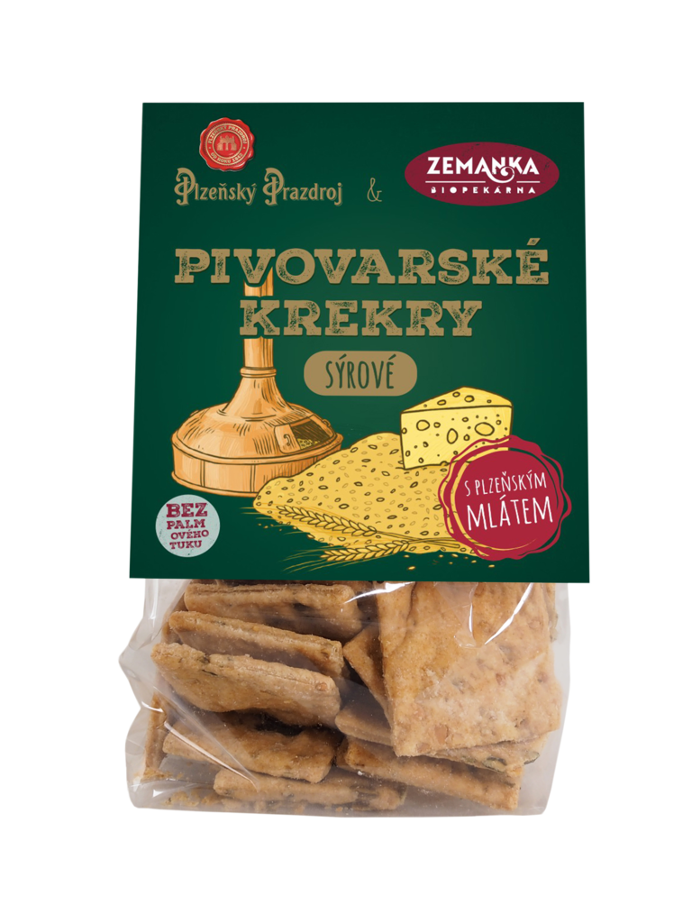 Pivovarské krekry se sýrem 100 g Biopekárna Zemanka 