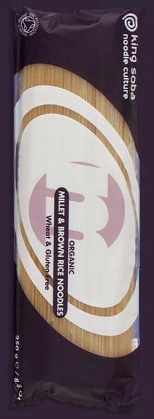 Bio nudle King Soba - tmavá rýže/proso  250g