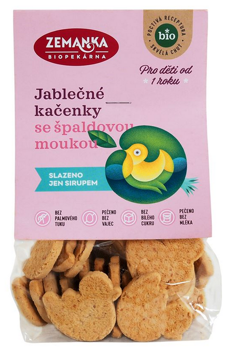 BIO kačenky jablečné se špaldou 100 g Biopekárna Zemanka