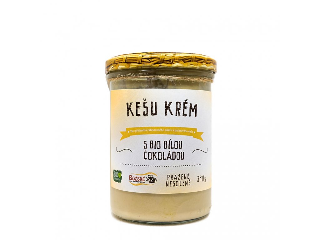 Kešu krém s BIO bílou čokoládou 390 g Božské oříšky 