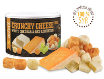 Křupavé lyofilizované sýry White Cheddar a Red Leicester 70 g Mixit 