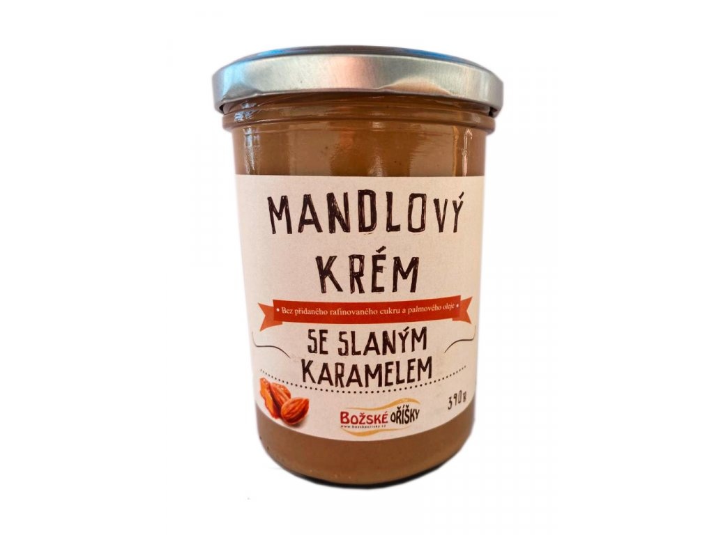 Mandlový krém se slaným karamelem 390 g Božské oříšky 