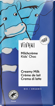 BIO mléčná čokoláda s mléčnou náplní KIDS VIVANI 100 g