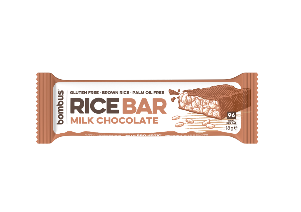 Rice bar mléčná čokoláda 18 g Bombus 