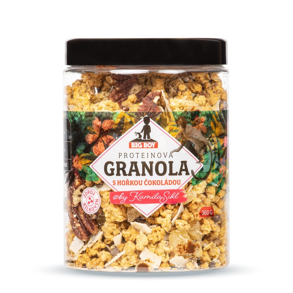 Proteinová granola s hořkou čokoládou 360 g BigBoy
