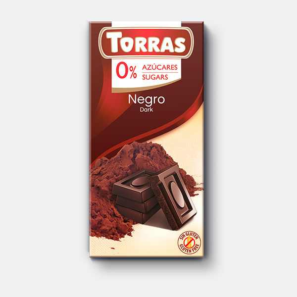 Čokoláda hořká 0% cukru Torras 75 g