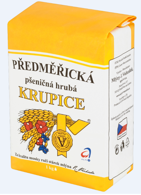 Předměřická krupice pšeničná hrubá 1 kg Mlýny Voženílek