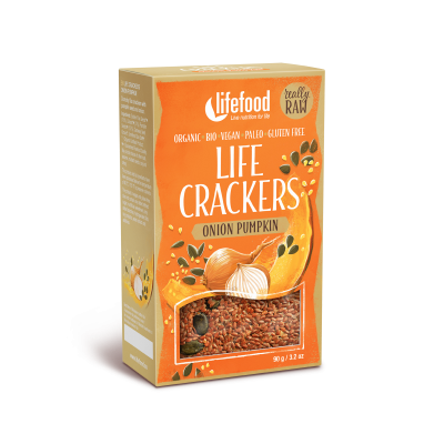 BIO RAW Life Crackers cibulové s dýňovým semínkem 90g Lifefood