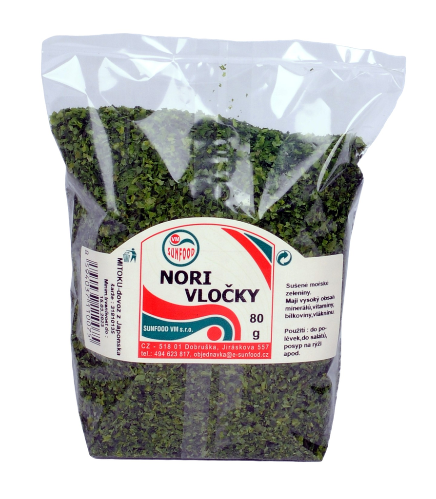 Nori vločky 80g zelené Sunfood