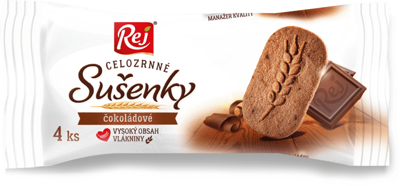 Sušenky celozrnné čokoládové 34g  REJ
