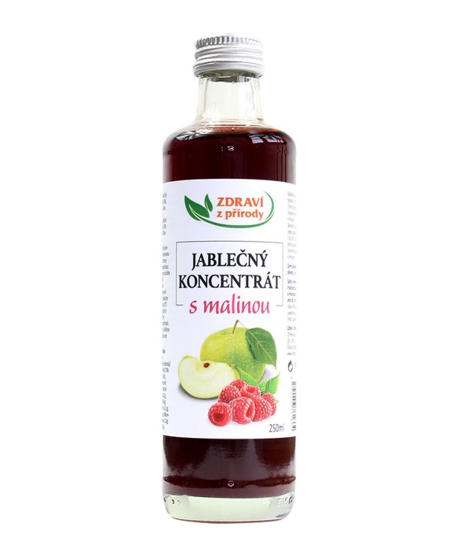 Jablečný koncentrát s malinami 250 ml Zdraví z přírody 