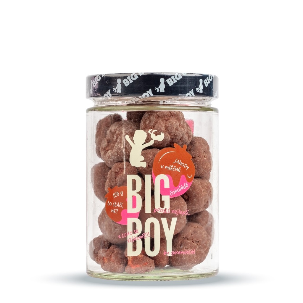 Jahody v mléčné čokoládě 120 g Big Boy 