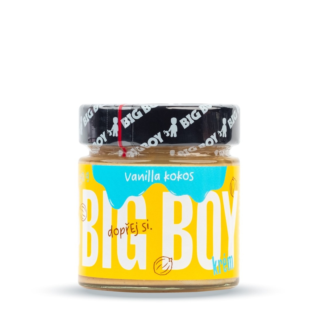Vanilla kokos - jemný kešu krém s BIO bílou čokoládou 220 g BigBoy 