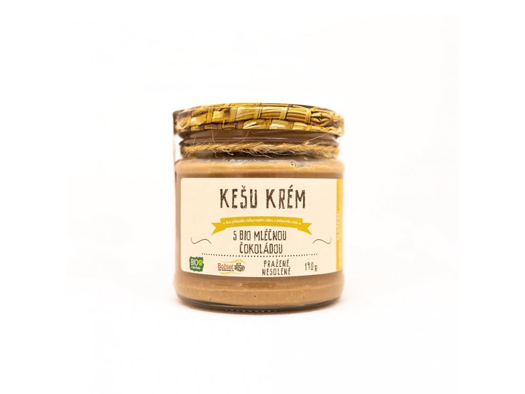 Kešu krém s bio mléčnou čokoládou 190 g Božské oříšky 