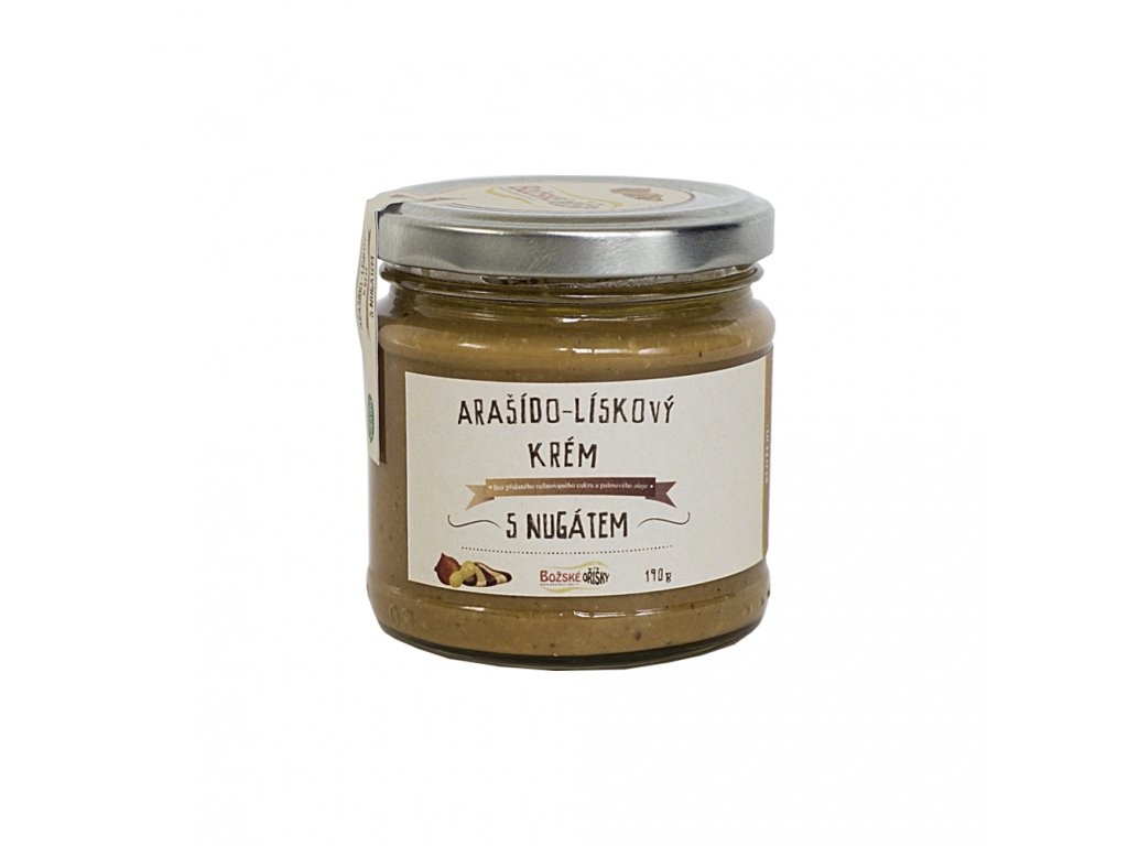 Arašído lískový krém s nugátem 190 g Božské oříšky 