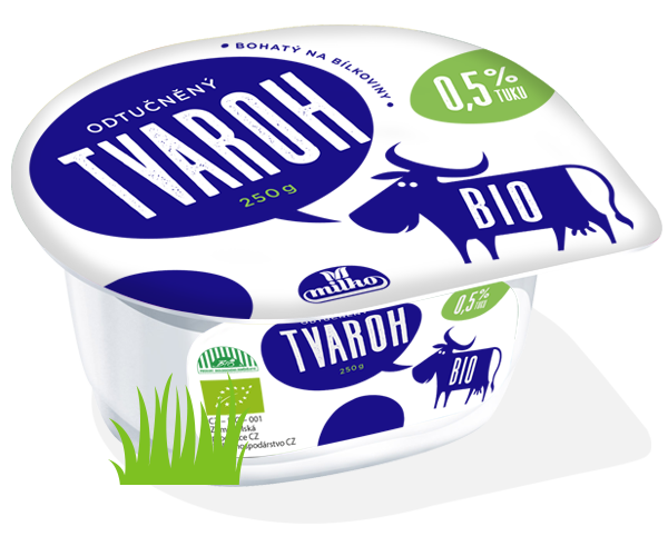 Bio Tvaroh odtučněný 250g Milko 