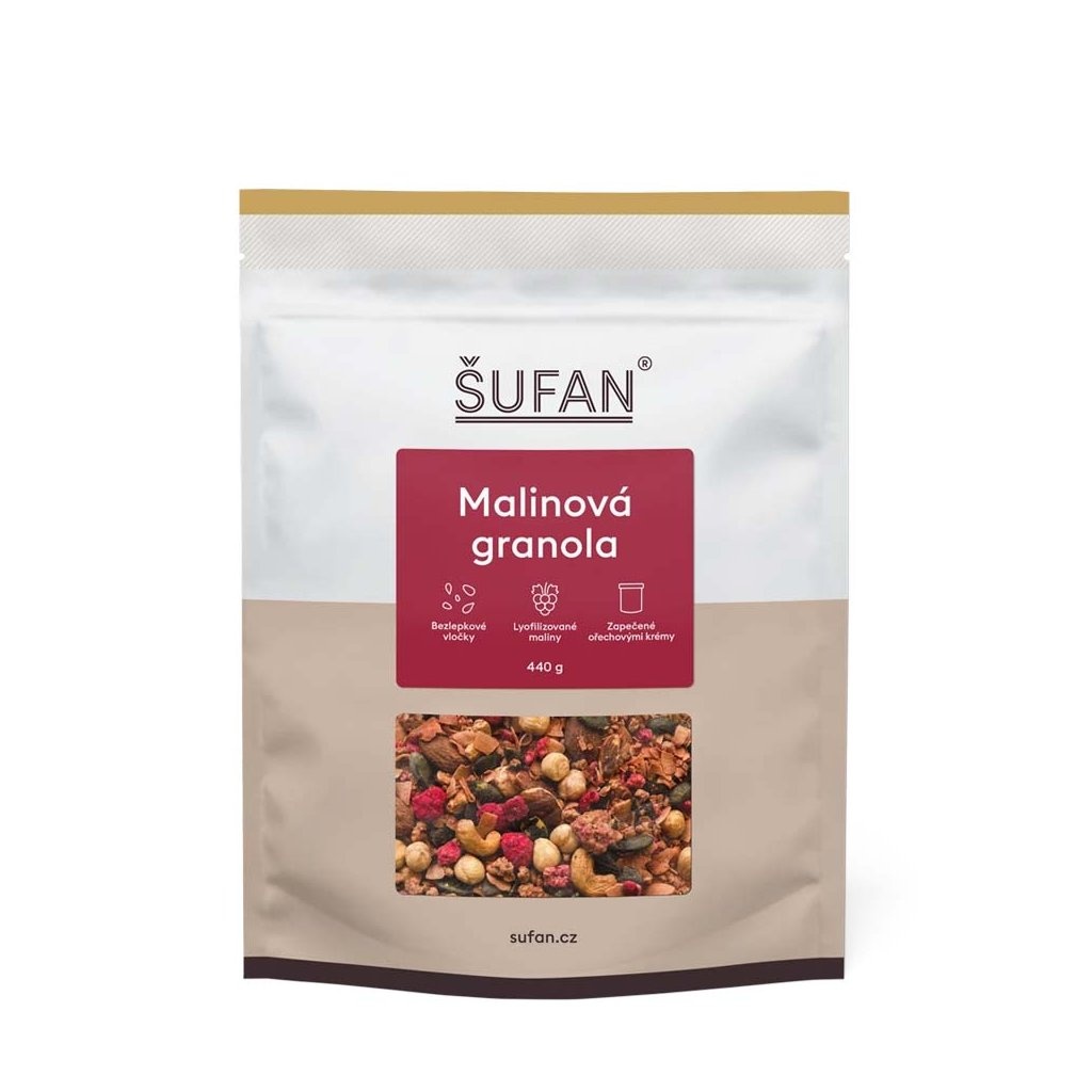 Malinová granola 440g Šufan