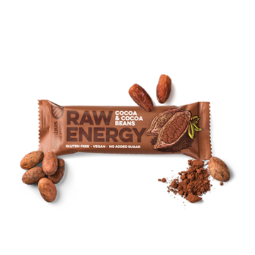 Raw tyčinka kakao-kakaové boby 50g Bombus