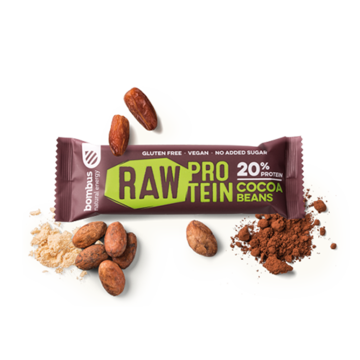 Raw proteinová tyčinka Kakaové boby 50g Bombus