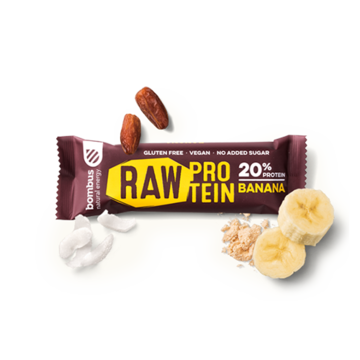 Raw proteinová tyčinka Banán 50g Bombus